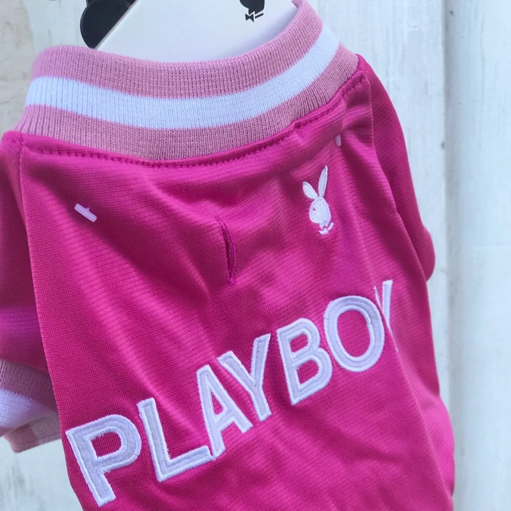 Playboy dog pet jacket sport coat pink white clothes bunny sweatshirt sweater